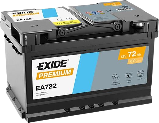 Exide Premium EA722 12V 72Ah D+ (Premijum Akumulator)
